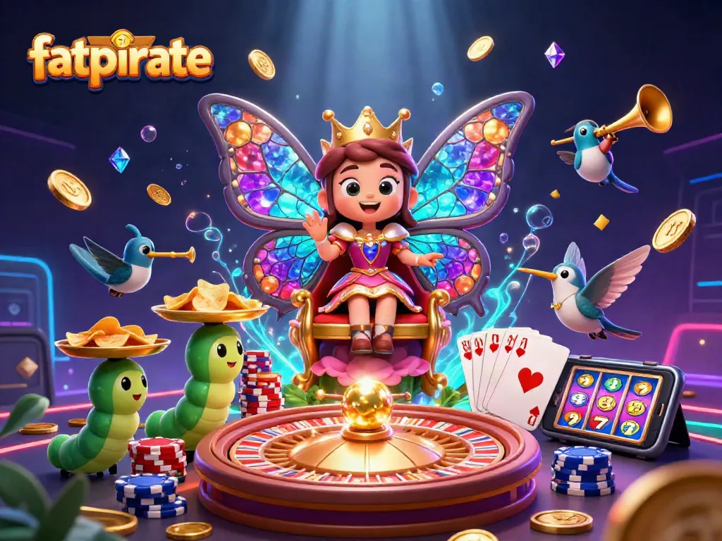 Engage in thrilling games at fatpirate casino with vibrant elements and a captivating digital scene.