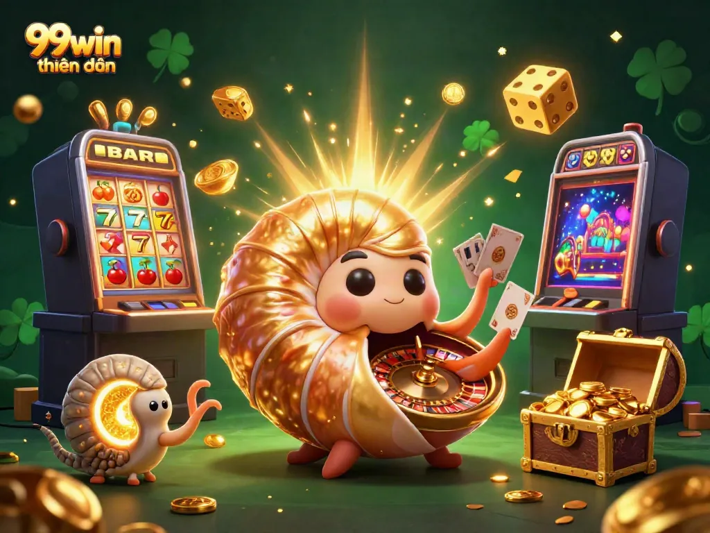 Experience thrilling gaming with 99win thiên đường featuring vibrant slot machines and 3D characters.