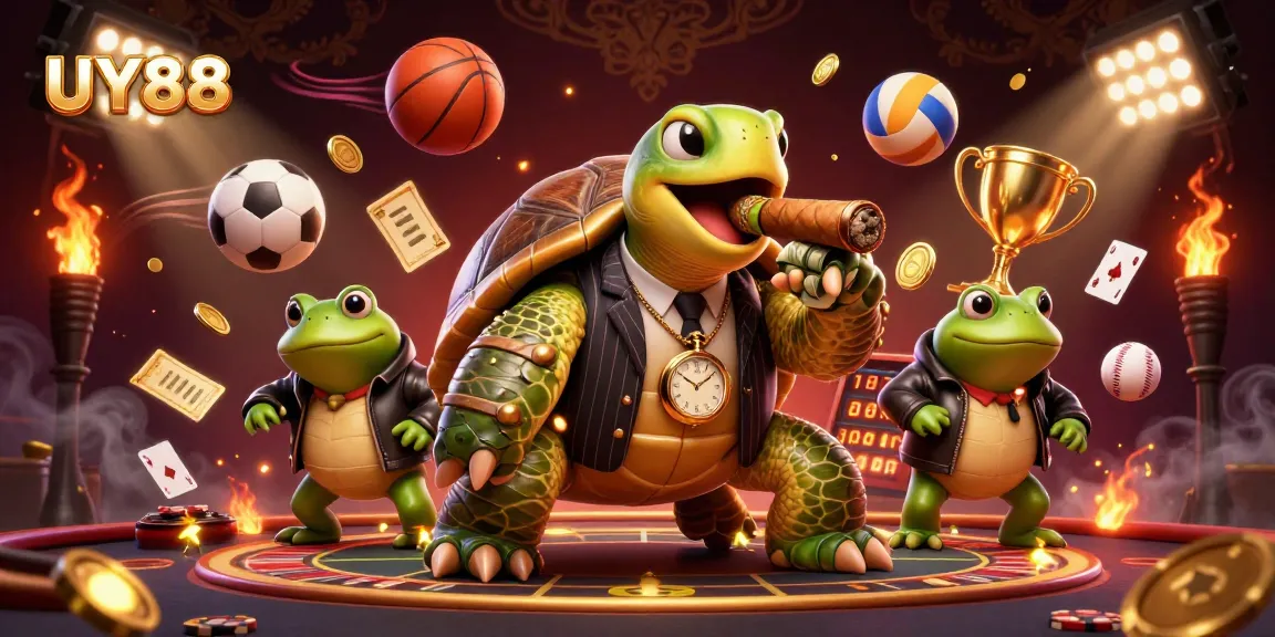 Experience thrilling bets at UY88 with vibrant characters in a dynamic casino scene.