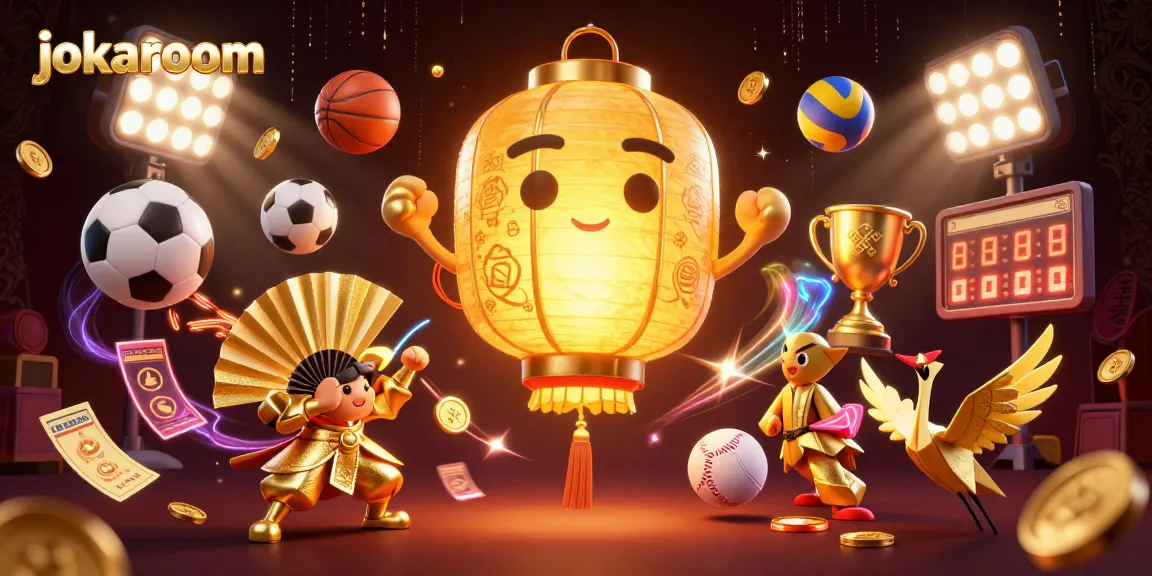Engage in thrilling games at jokaroom with our festive illustration showcasing vibrant casino elements.