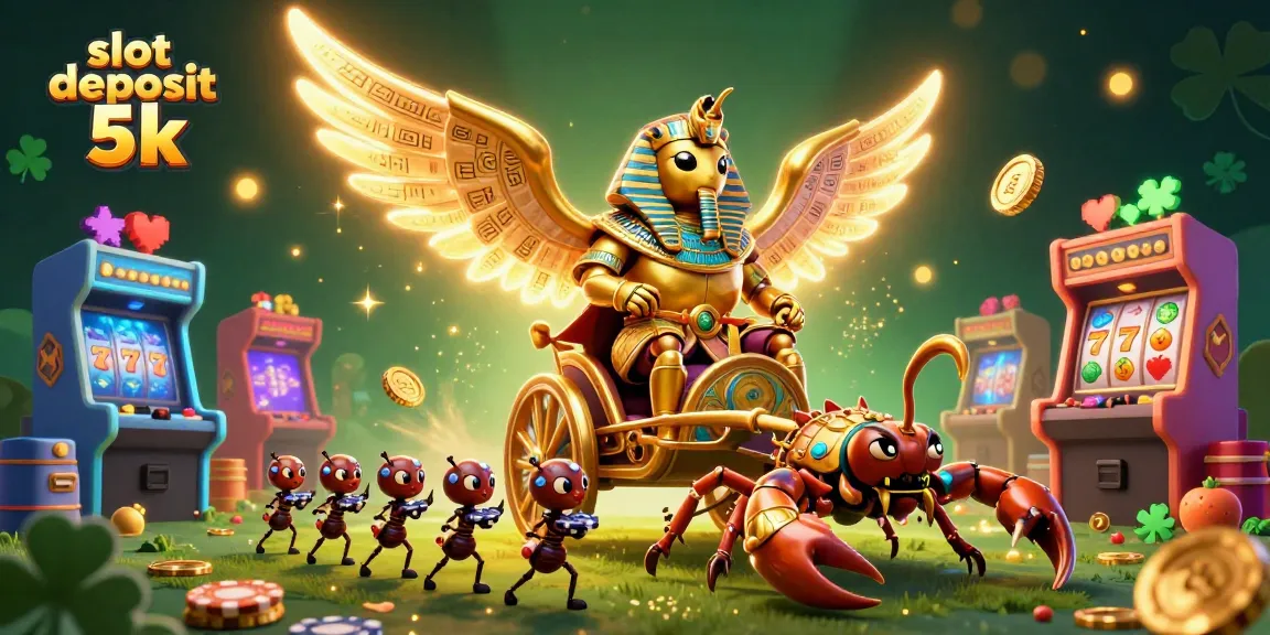 Spin to win with engaging visuals of slot deposit 5k featuring vibrant 3D elements and thematic characters.