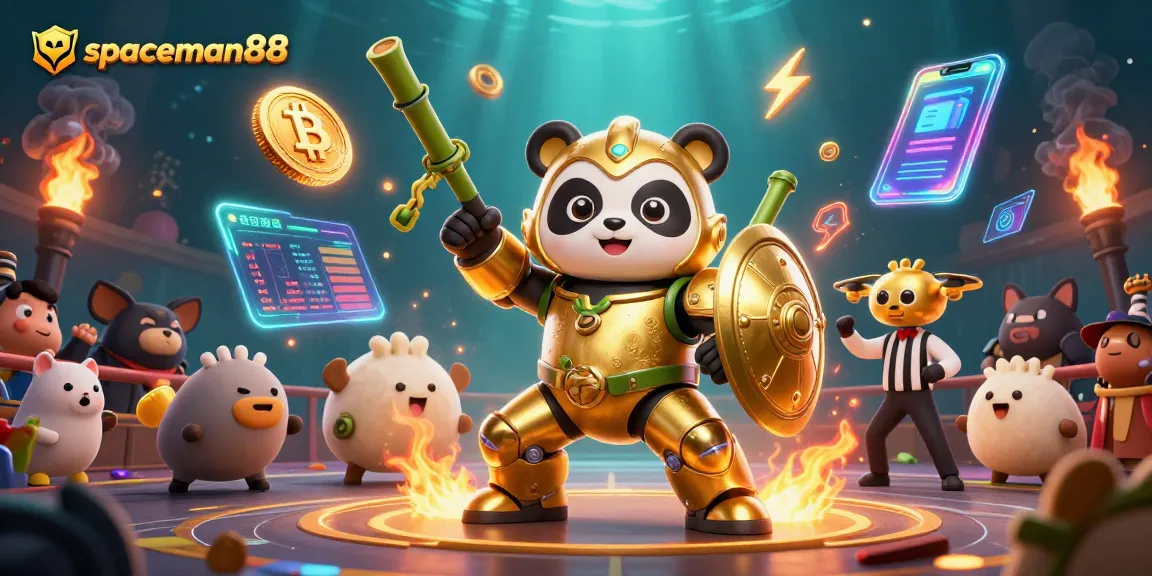 Experience the excitement of spaceman88 through dynamic casino gameplay, showcasing 3D characters and crypto elements.